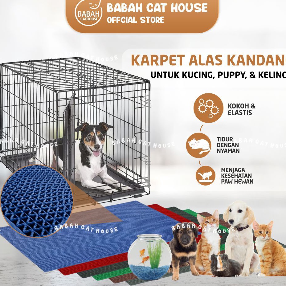 KARPET ALAS KANDANG Kucing Kasur Anjing Tatakan Kelinci Underpad Hewan Empuk Karet Pasir Murah Besar