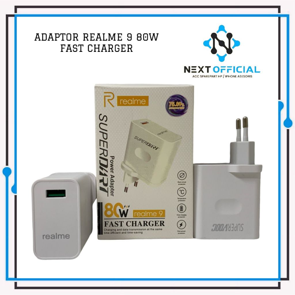 Adaptor ( Realme 9 ) 80W Kepala Charger Cas Fast Charger New