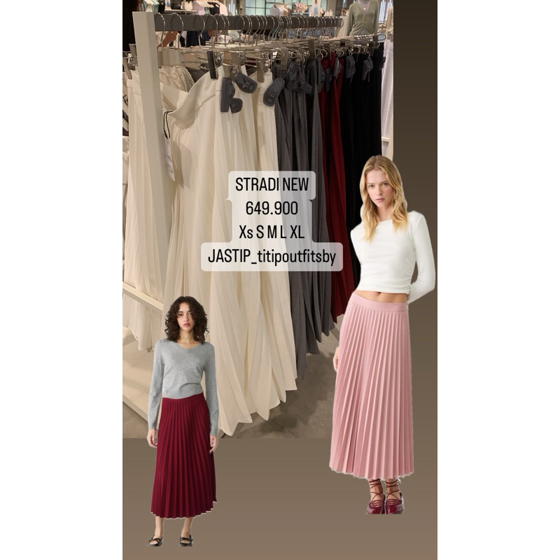 rok plisket bestseller stradivarius warna lengkap jastipstradi |jastip_titipoutfitsby
