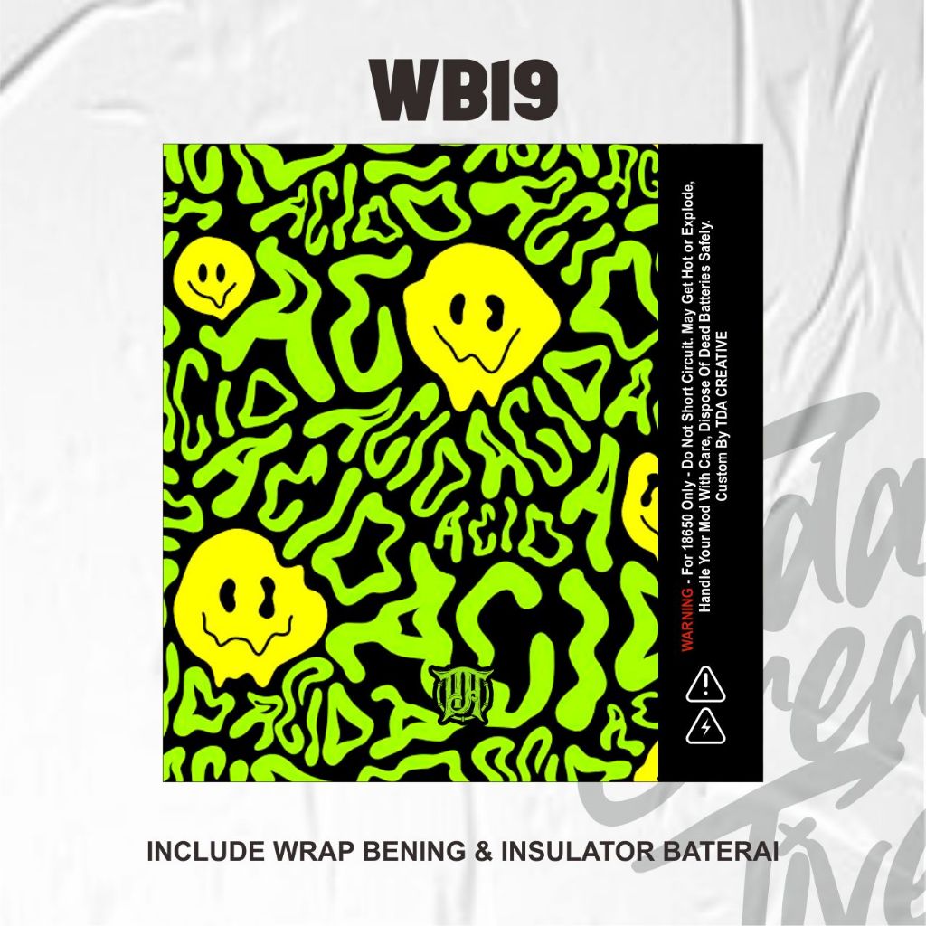 TDA CREATIVE - pelindung baterai - stikerskin wrap batre 18650 pelindung batre