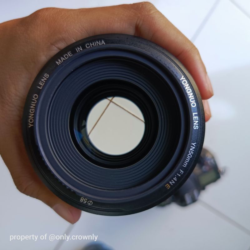 Lensa Yongnuo 50mm f1.4 for Nikon, minus tulisan pudar saja.