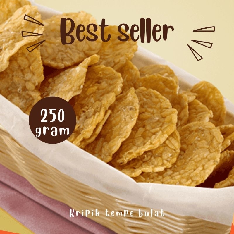 

Kripik tempe bulat gurih,renyah ,original kemasan 250g