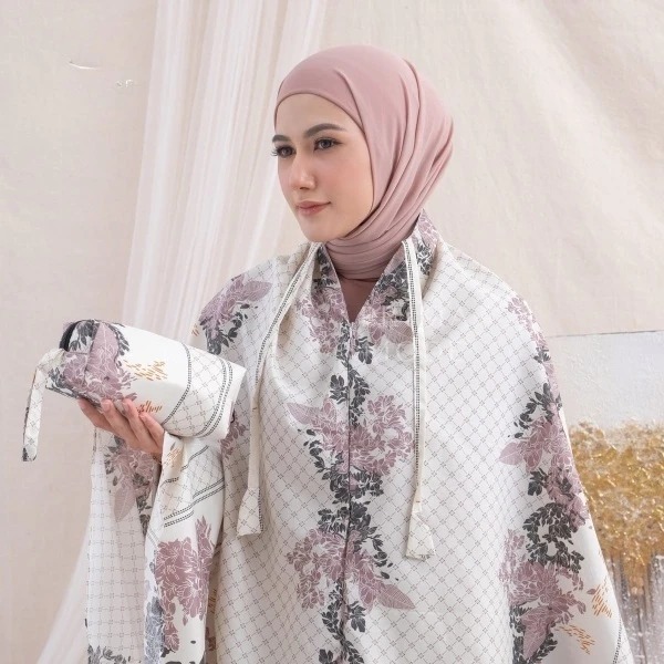 MADINAH MUKENA DEWASA AZURA HASYA 2IN1 RESLETING TRAVEL KATUN MOTIF