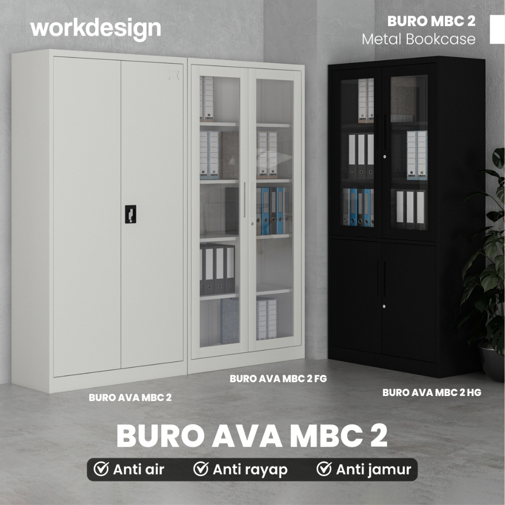 Workdesign Buro AVA MBC Rak Buku Besi / Lemari Arsip Kantor