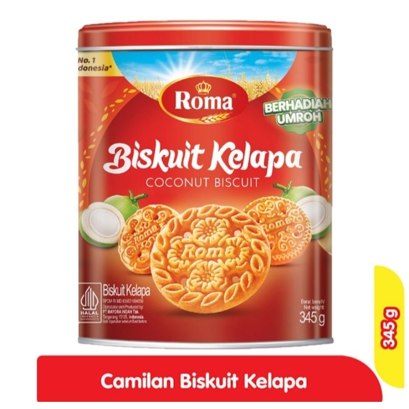 Roma biskuit Kelapa kaleng 345gr
