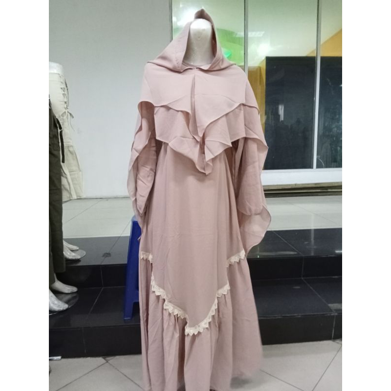 SALE GAMIS ANAK MULAI 100 RIBU. GAMIS SYAR'I ANAK TANGGUNG REMAJA BAHAN CERUTY WOLFIS MOTIF BUNGA SA