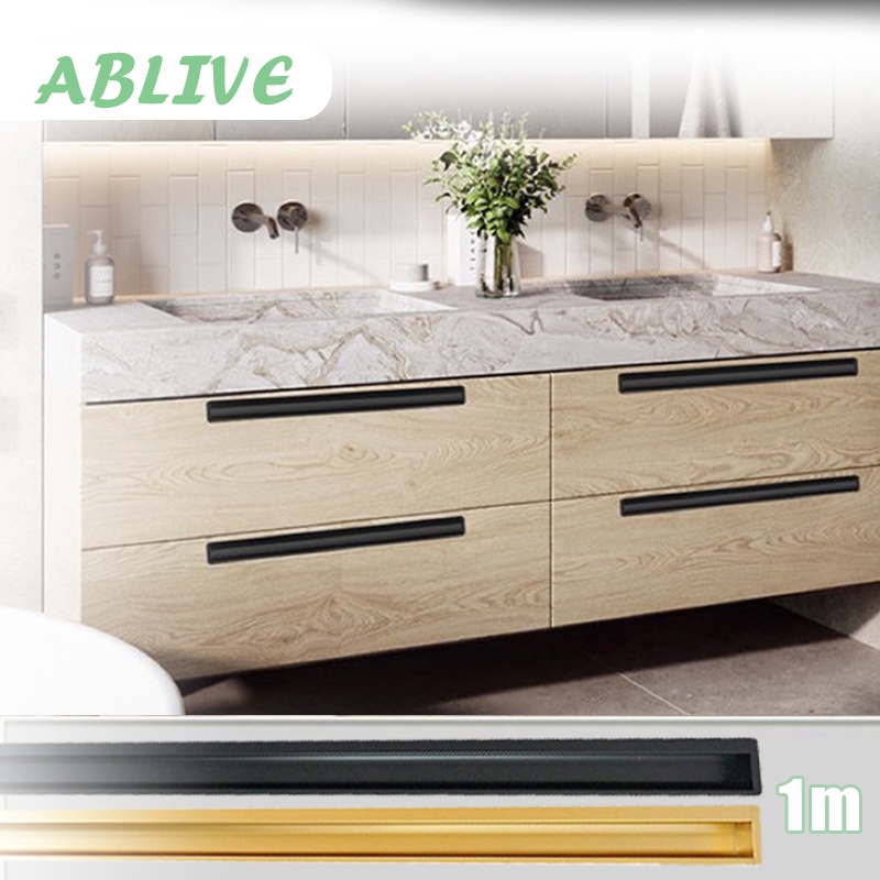 100cm Recessed Handle Gagang Lemari Panjang Gagang Tanam Pintu Lemari Minimalis Almunium