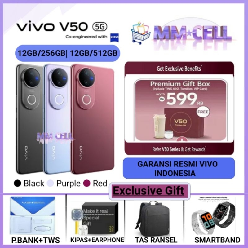 VIVO V50 5G RAM 12/512 | V50 RAM 12/256 GB GARANSI RESMI VIVO INDONESIA