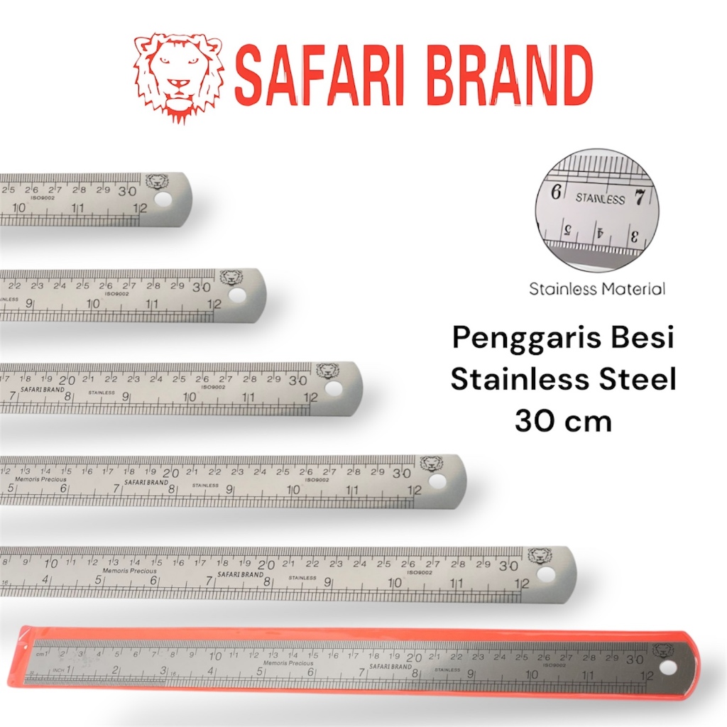 

Penggaris Besi Stainless Steel Ruler 30cm Berkualitas