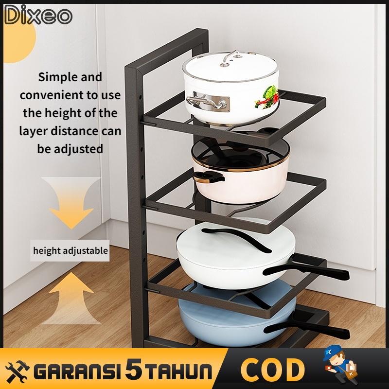 Rak panci dapur rak panci rak panci multifungsi yang dapat disesuaikan rak penyimpanan dapur