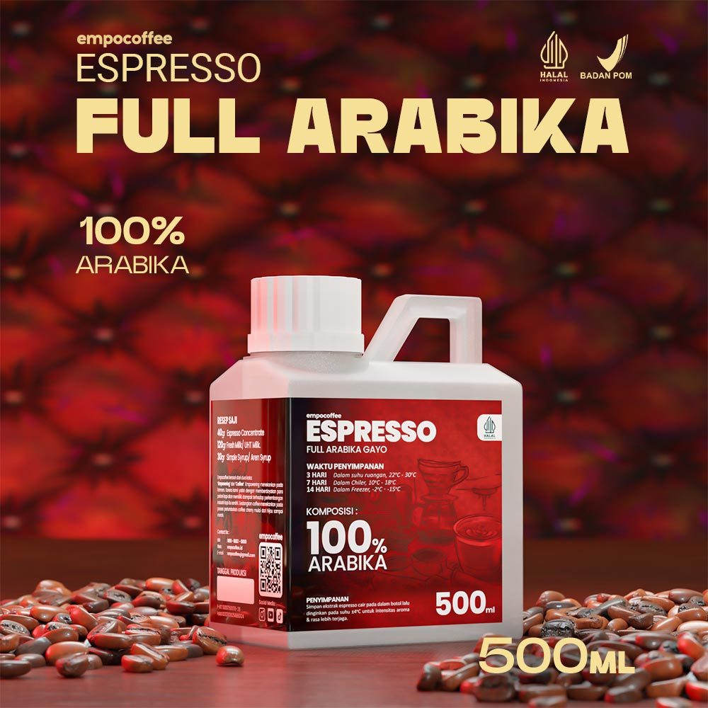 

Espresso Cair 500 ml Full Kopi Arabika Gayo Konsentrat Arabica Coffee - 500 ml