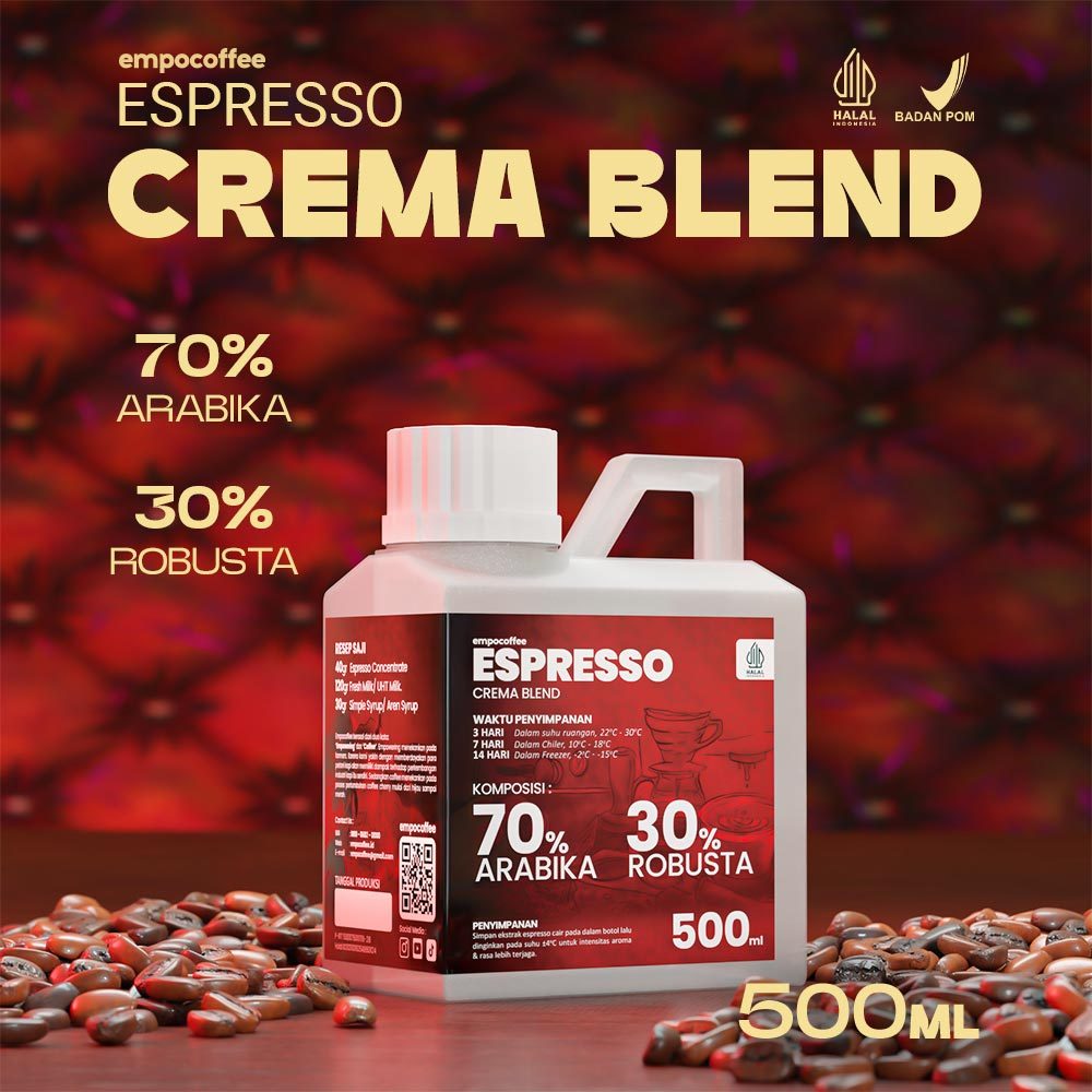 

Espresso Cair 500ml Crema Blend Kopi Konsentrat Coffee Arabika Robusta - 500 ml
