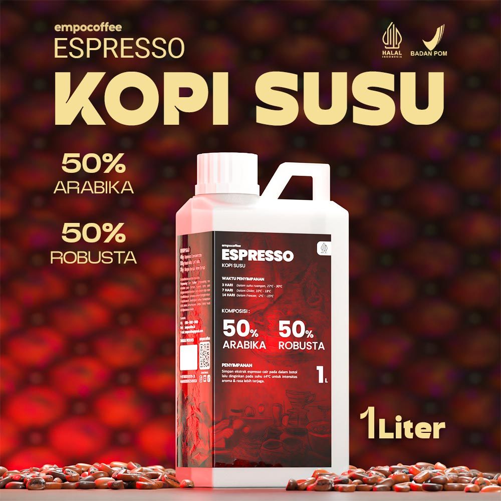 

Espresso Cair 1 Liter Minuman Kopi Susu Coffee Arabika Robusta 50/50 - 1 Liter