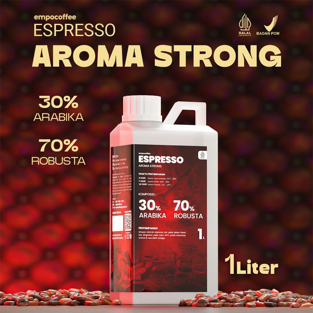 Espresso Cair 1 Liter Aroma Blend Minuman Coffee Arabika Robusta 30/70 - 1 Liter