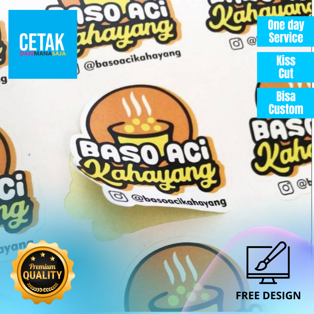 

Cetak Sticker Label A3+ Cutting Stiker Chromo Sticker Cutting Custom Stiker Label Kemasan Kisscut