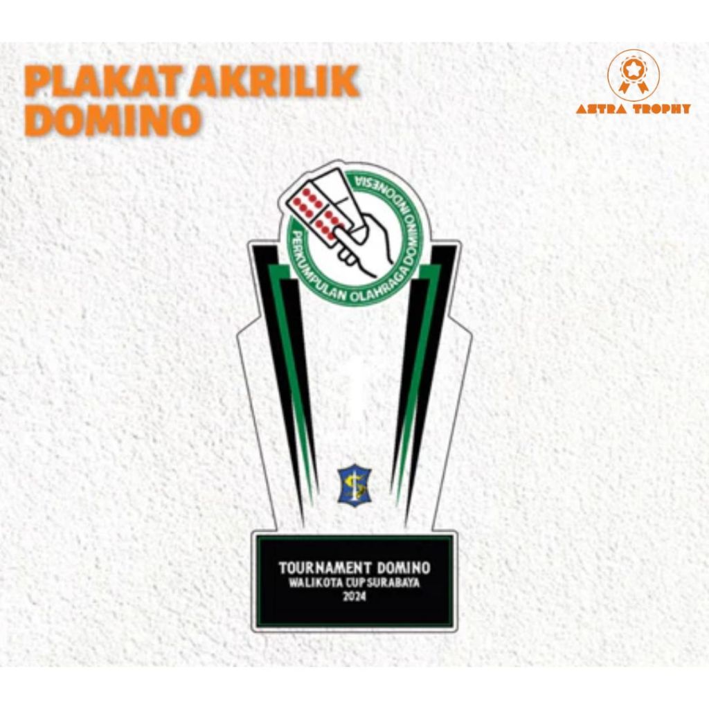 Piala Domino Piala Gaple Plakat Domino Plakat Gaple Akrilik Custom