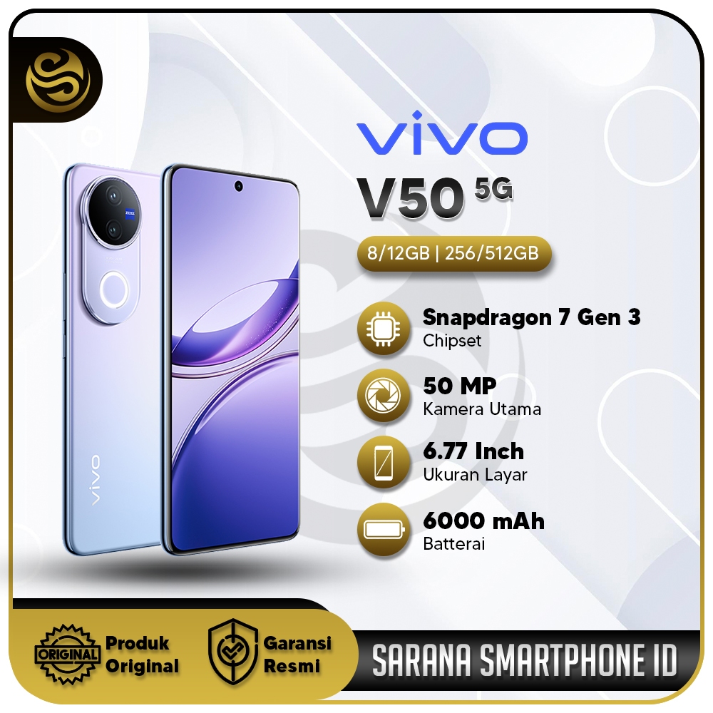 Vivo V50 5G RAM 12/256 - Baterai 6000mAh - Smartphone 5G Kencang Terjangkau