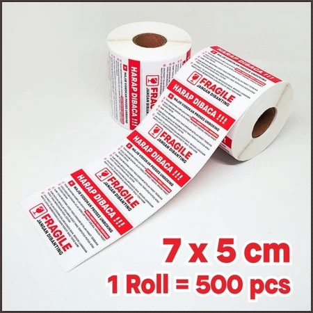 

Label Sticker FRAGILE Wajib Video Unboxing Stiker Perhatian Online Shop7x3cm 7 x 5cm isi ± 500pcs