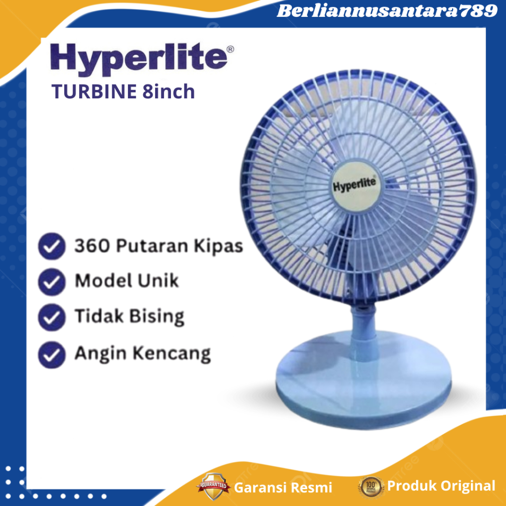 Kipas Angin Meja Turbin 8 Inci dengan 2 Kecepatan, Hemat Listrik, Cocok untuk Rumah dan Kantor
