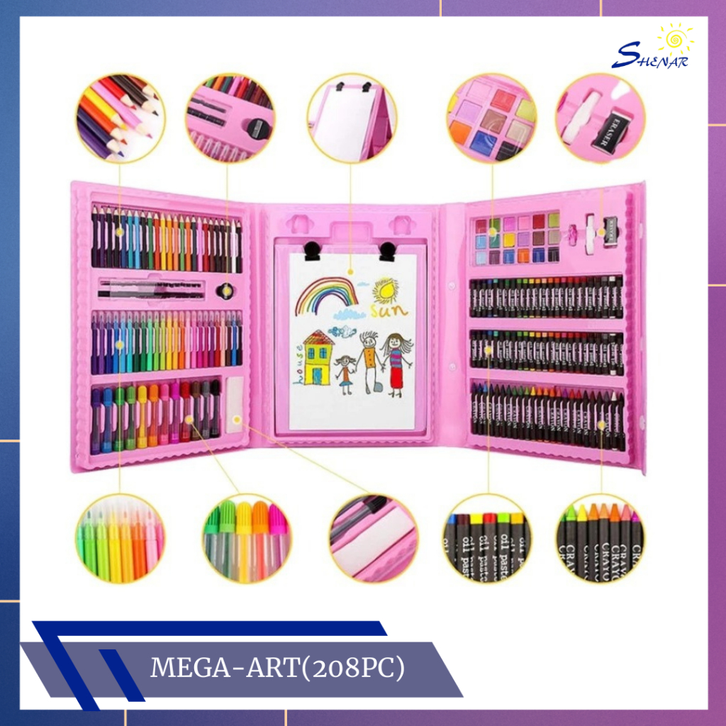 

Realpict 100% Bright Crown Pensil Warna Crayon Set Isi 208Pcs/ Crayon Set Macam Warna Cocok Menggambar Mewarnai/Pensil Warna Crayon Set 208 Pcs Alat Menggambar Mewarnai Anak