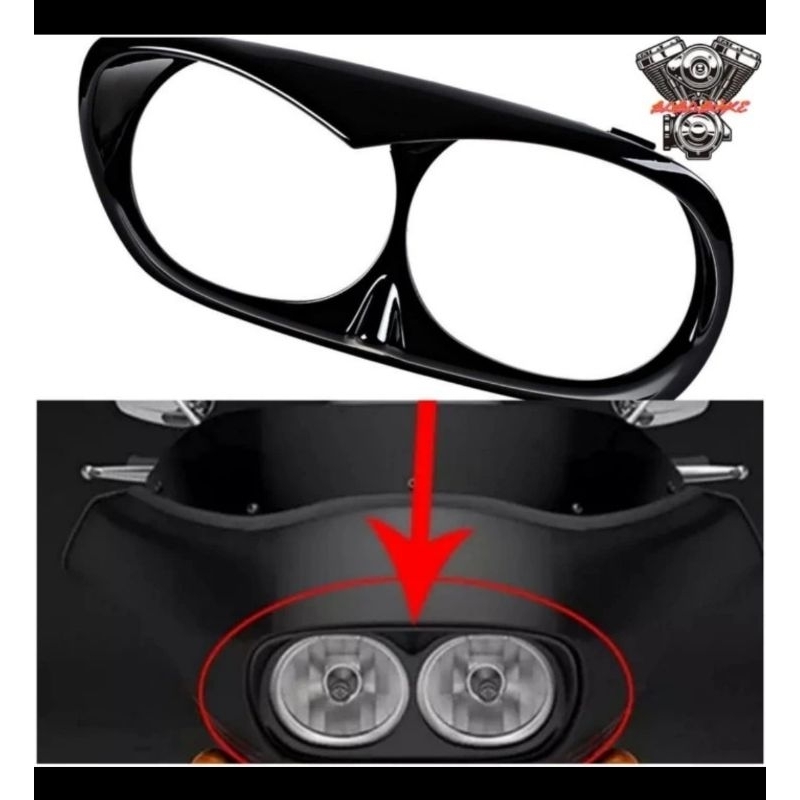 scowl harley road glide / trim lampu headlamp road glide