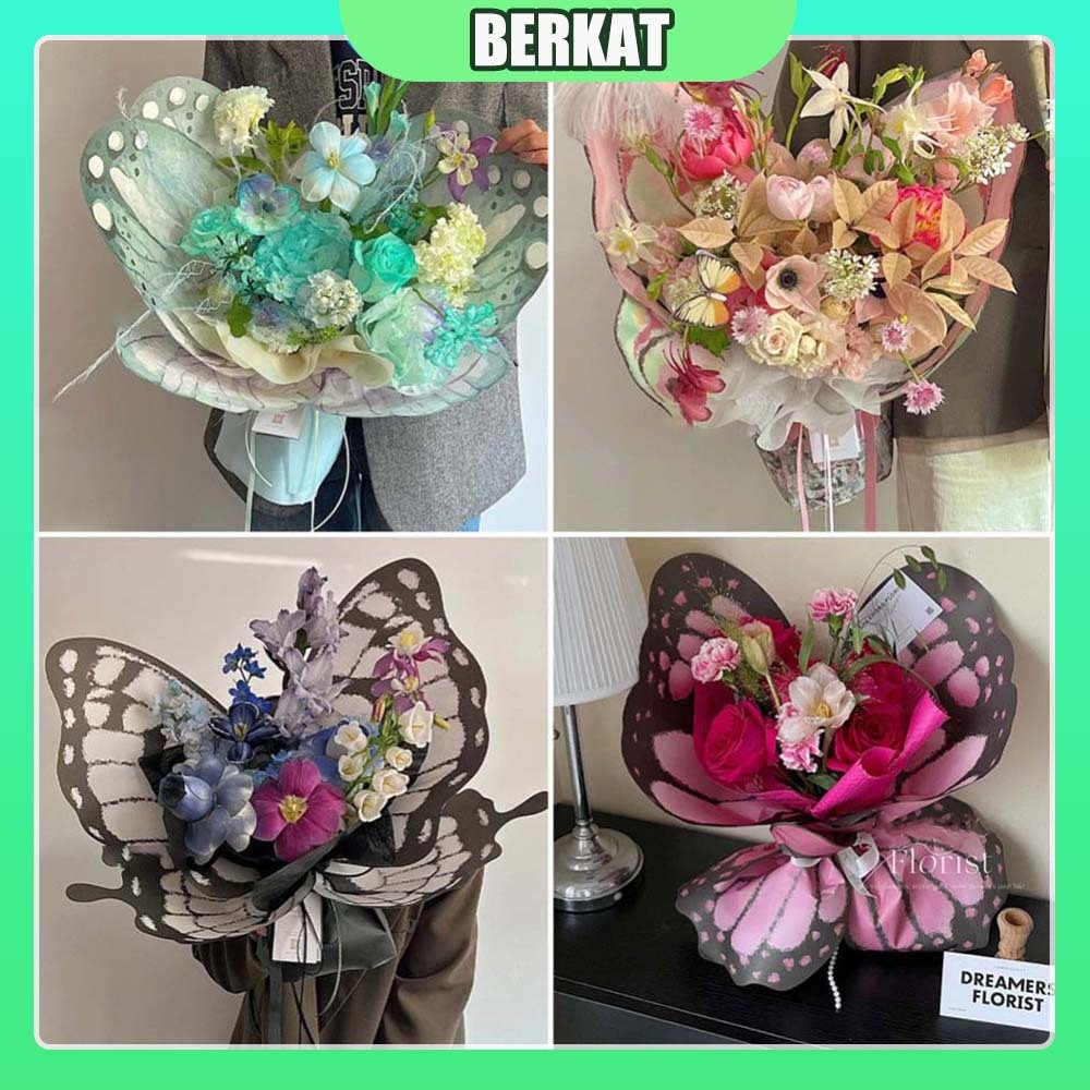 

20pcs BUTTERFLY Flower Wrapping Paper Kertas Buket Bunga Flowerr Bening Cellophane Kertas
