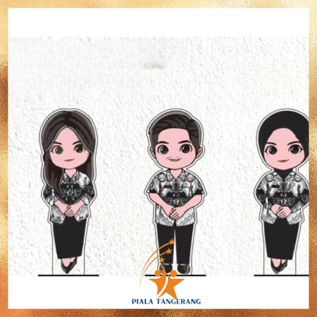 Piala Guru Akrilik Baju PGRI model PGRI Custom Figur Guru Akrilik Custom Piala Karakter Guru