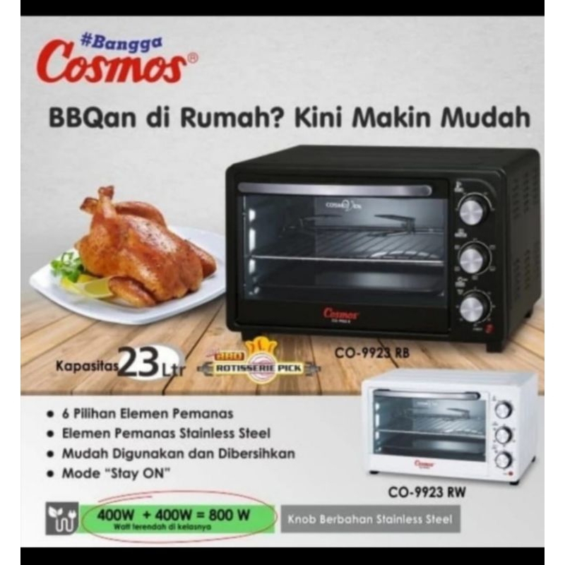 OVEN COSMOS CO 9923 RB OVEN LISTRIK / OVEN COSMOS KAPASITAS 23 LITER