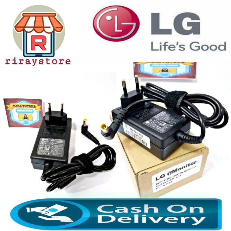 Adaptor TV Monitor LG 19V-0.8A LED TV Monitor LG Colokan Jarum
