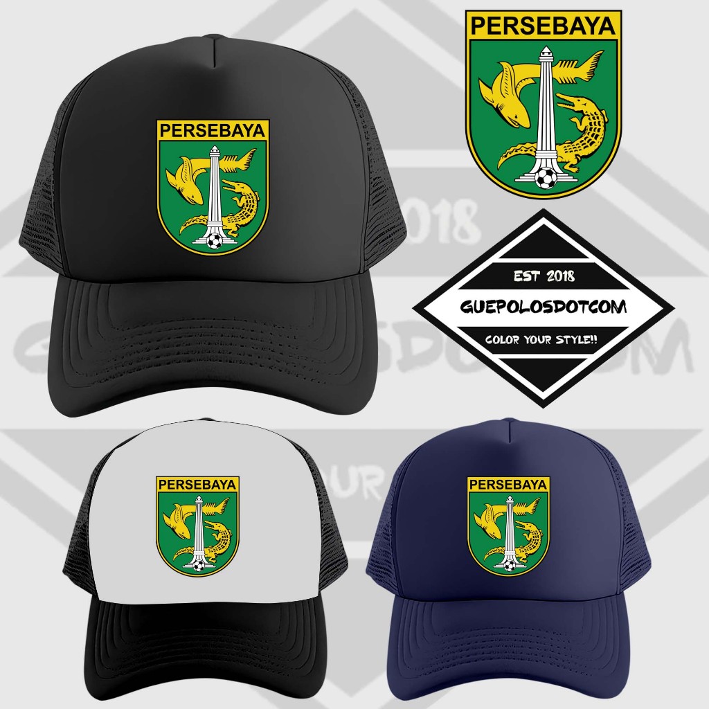 TOPI JARING TRUCKER PERSEBAYA - Topi jaring Persebaya Surabaya - TOPI JARING LOGO PERSEBAYA SURABAYA
