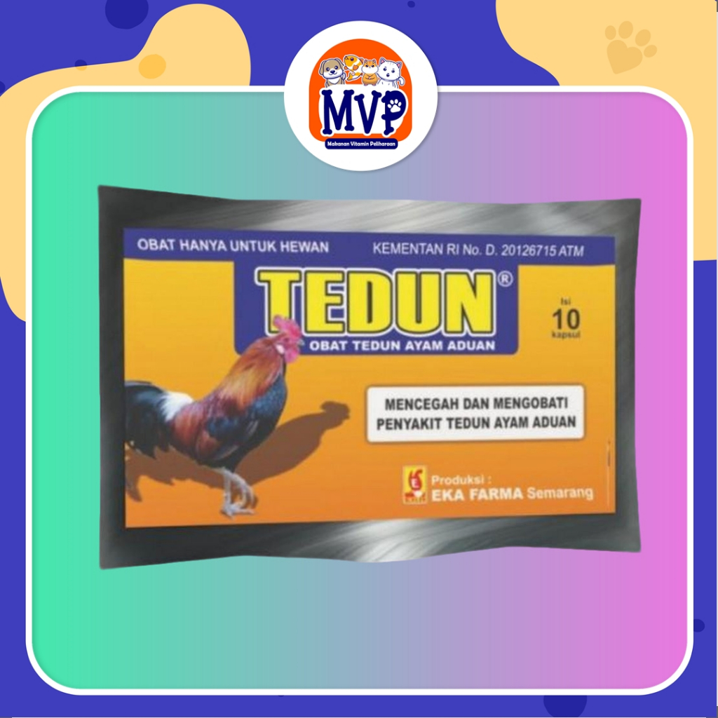 Tedun Ayam Eka Farma 10 Kaps - Mengobati Tedun Ayam Aduan, Daya Tahan Bagus, Obat sakit Tedun Ayam