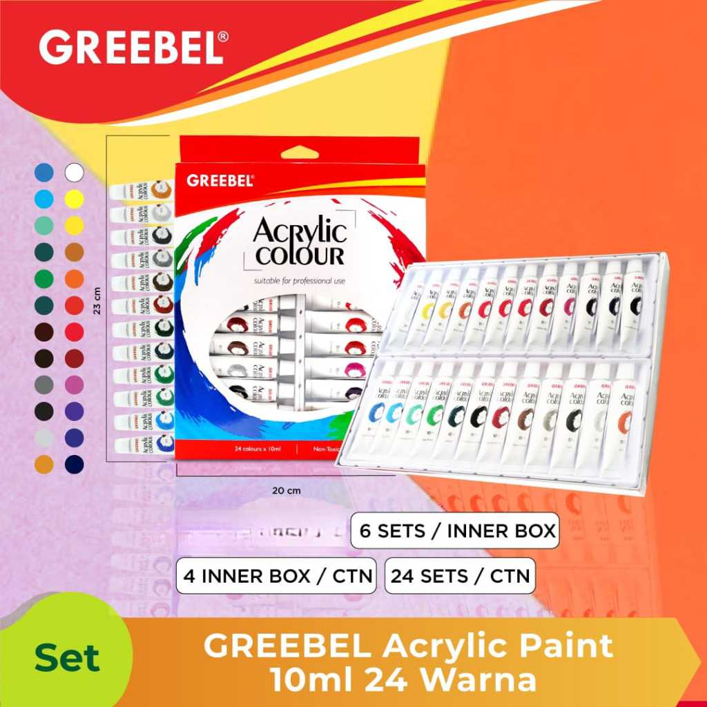 

CAT ACRYLIC 24 WARNA 10 ML GREEBEL