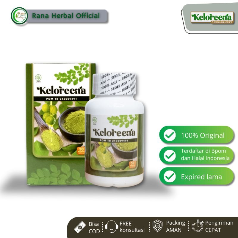 Rana Herbal - Keloreena 50 Kapsul - kapsul ekstrak  daun kelor Premium