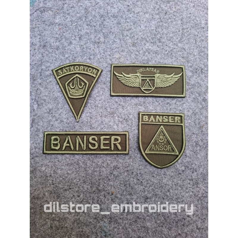 ATRIBUT BORDIR BANSER HIJAU TIMBUL 3D