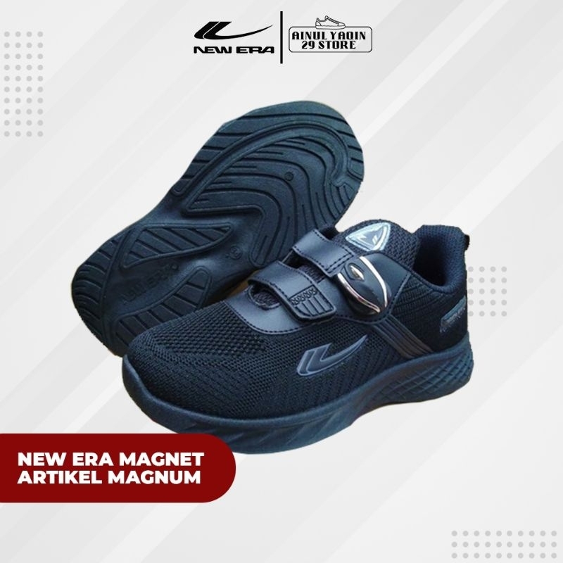 SEPATU NEW ERA MAGNET HITAM POLOS SEPATU SEKOLAH SEPATU ANAK