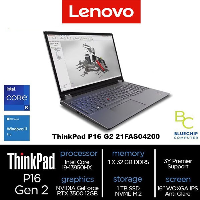 Lenovo ThinkPad P16 Gen 2 Core i9-13950HX 32GB 1TB RTX 3500 12G Win11Pro