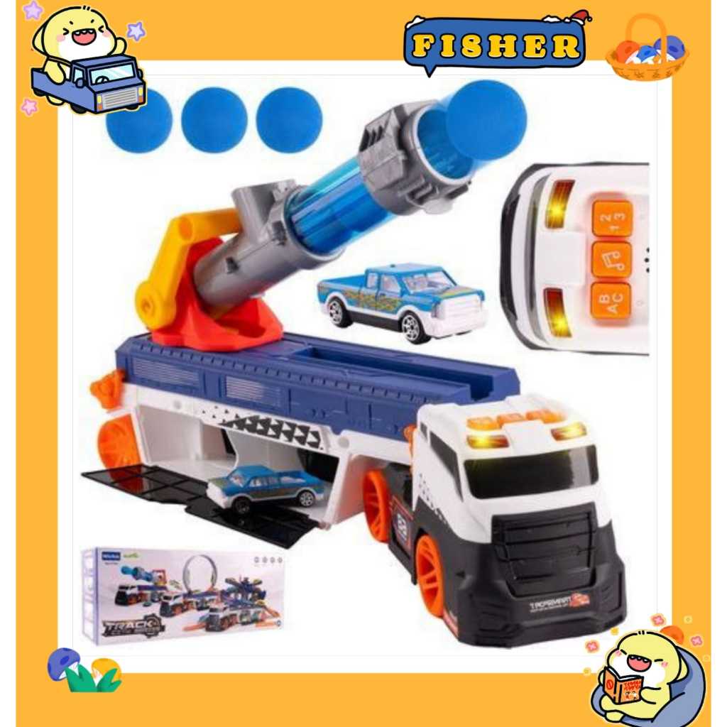 [FISHER] Track City Series | Mainan Truck BESAR anak | Loading car launcher ejection | Mobil Truck