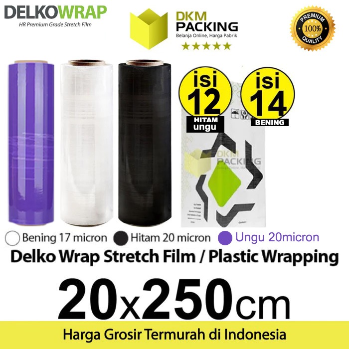 

Stretch Film 20cm x 250m Plastik Wrapping DELKO WRAP TERMURAH /DUS KARGO