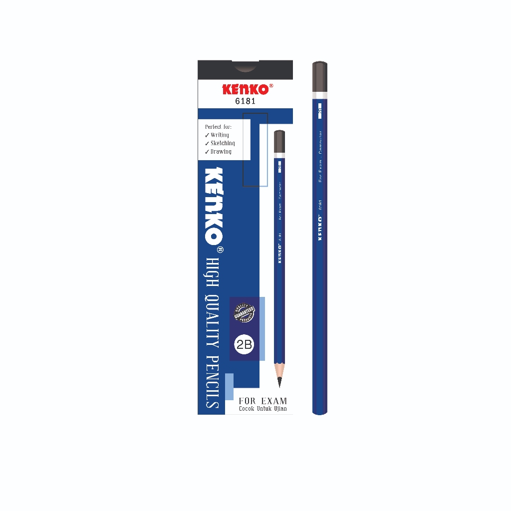 KENKO PENCIL 2B-6181 BIRU CAP HITAM