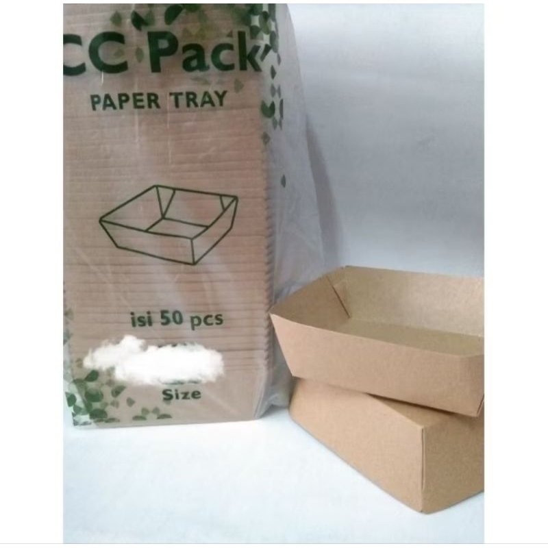 PAPER TRAY COKLAT LAMINASI / PAPER LUCH BOX KRAFT TANPA  TUTUP/ PAPER FOOD TRAY PIRING KERTAS / PIRI