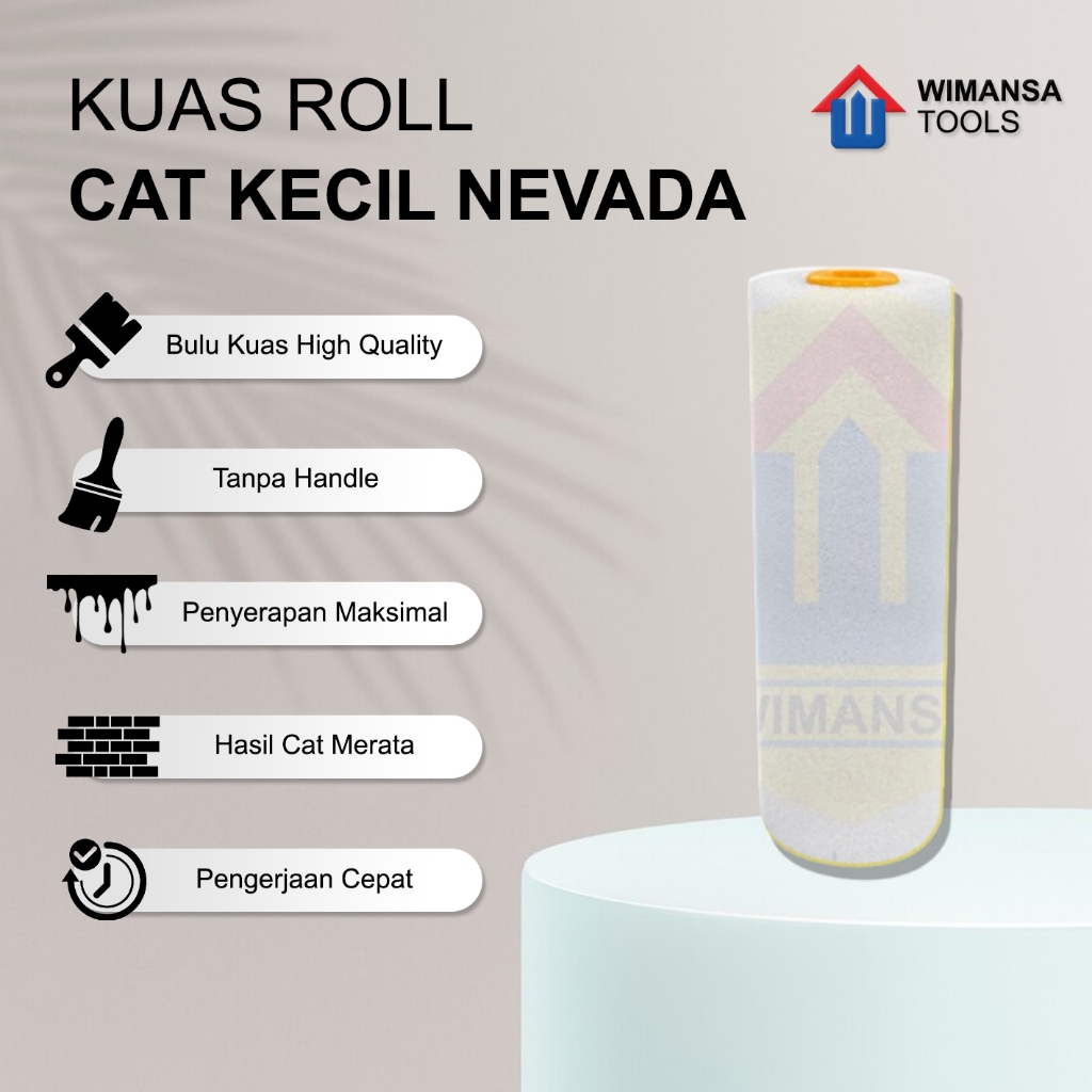 KUAS ROLL CAT KECIL NEVADA - PAINT ROLLER - mini paint roller - rolan cat kecil - bulu kuas saja
