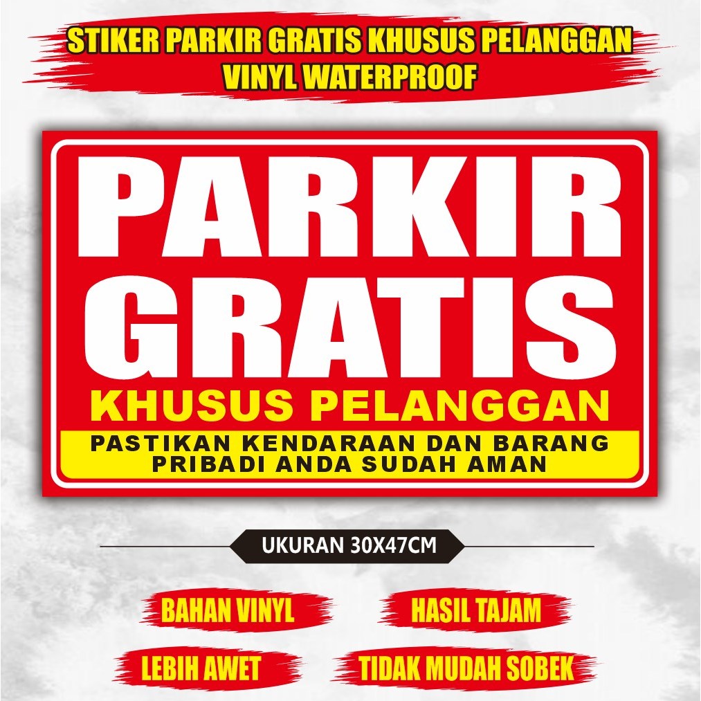 

Stiker vinyl parkir gratis - stiker parkir gratis khusus pelanggan