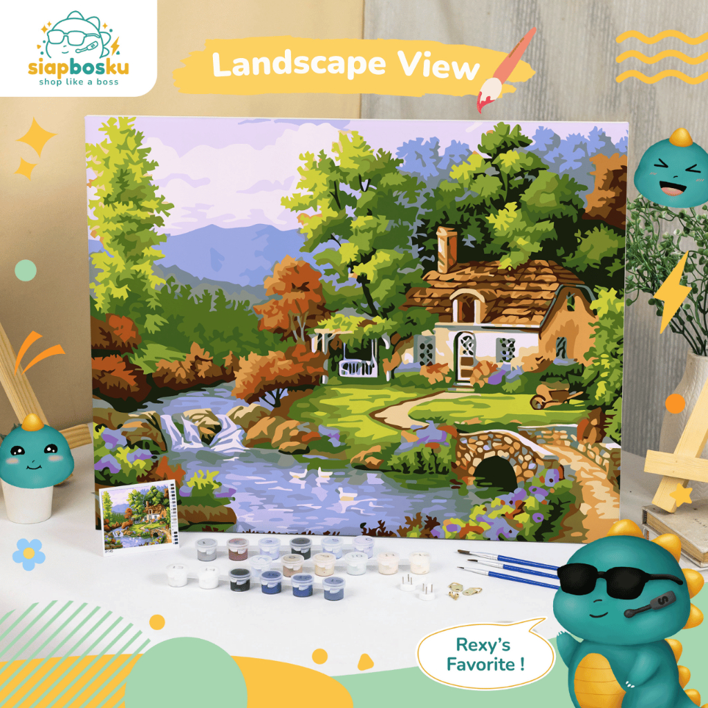 

SIAP BOSKU KANVAS LUKIS PAINT BY NUMBER AESTHETIC 40x50 CM - LANDSCAPE VIEW