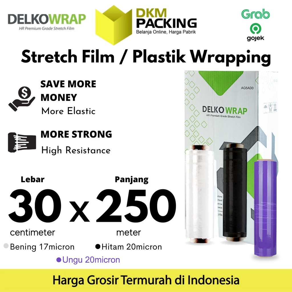 

Stretch Film Wraping 30cm x 250m Plastik Wrapping DELKO WRAP / DUS OJOL
