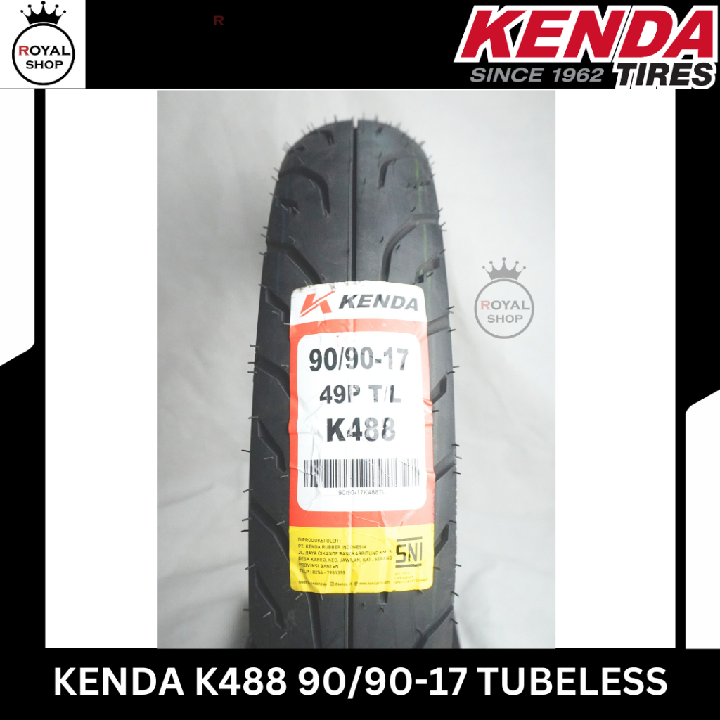 BAN LUAR KENDA 90/90 Ring 17 K488 TUBELESS ban Motor Bebek Sport Tubeless