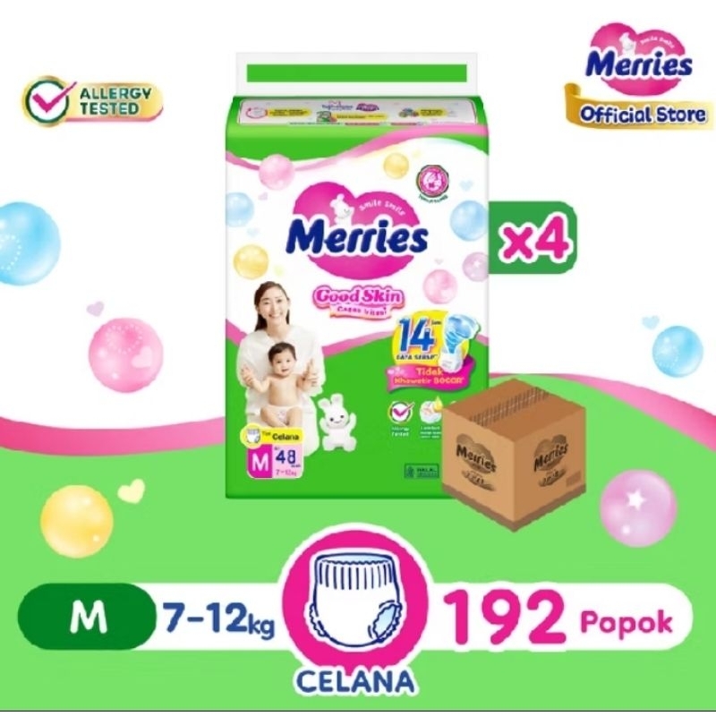 Merries 1 Dus ( Isi 4 Pack / 1 Karton )