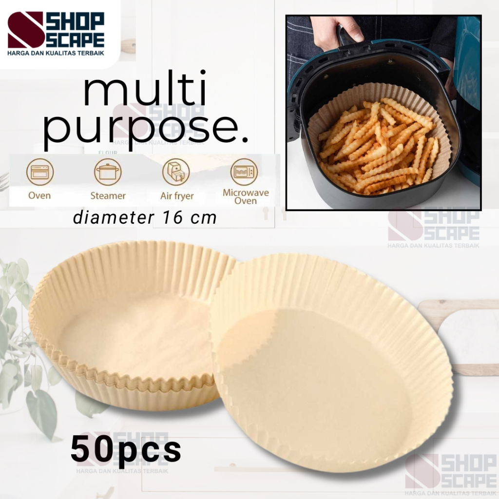 Kertas Air Fryer Bulat 16 cm / Wadah Alas Air Fryer Paper Oven Steamer Microwave