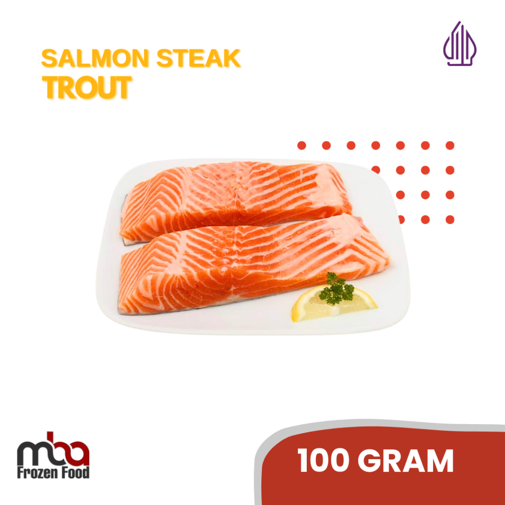 

Salmon Steak Trout 100gr /Ikansegar /Ikan /Laut /Fillet /Lauk /Goreng /Bahanmasak /Tanpaduri /Frozenfood /Masak /Salmon /Steak /Sashimi /Shusi
