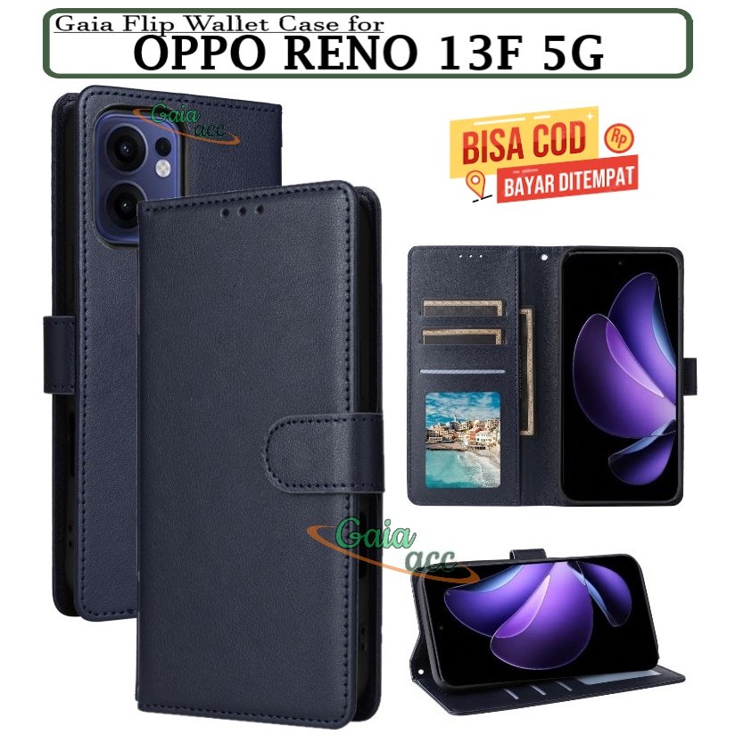 Flip Case OPPO RENO 13F 5G Flip Leather Case-Flip Wallet Case /Casing Dompet Kulit Hp Ada Tempat Kar