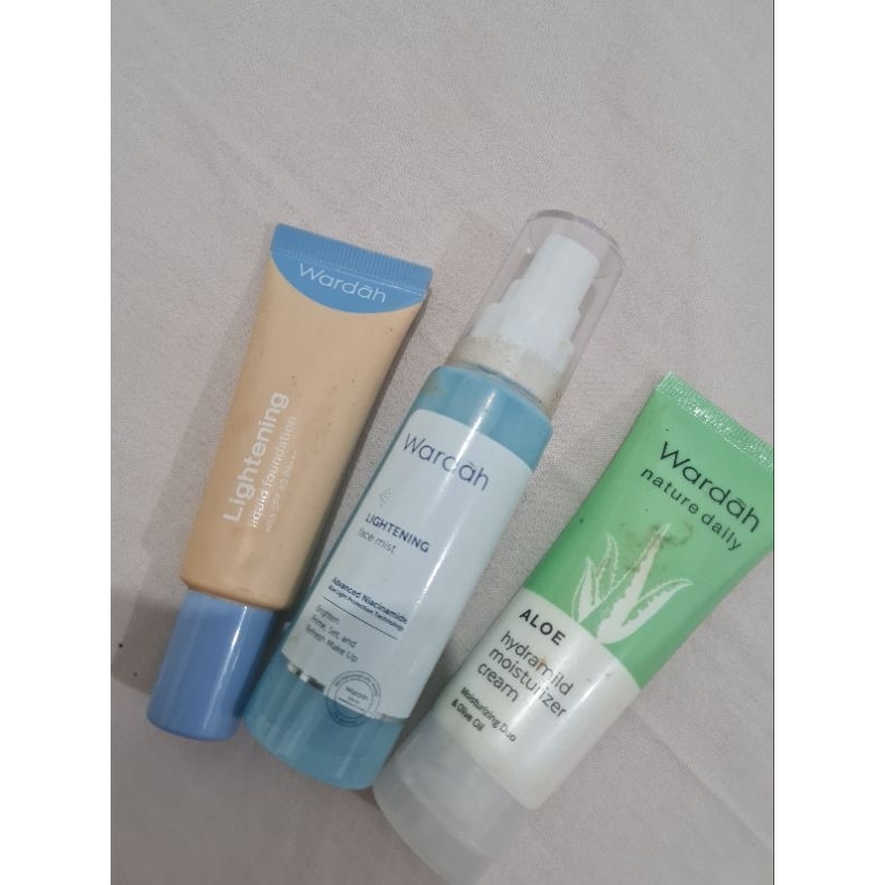[Preloved] Bundle wardah Moisturizer Aloevera foundation setting spray